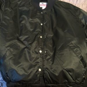 Men’s black satin bomber jacket